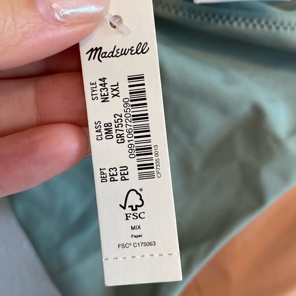NWT- MADEWELL- sage green colored high rise bikini bottoms- Size XXL - Picture 5 of 9